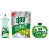Doa Bulaşık Makinesi 3 Lü Temizlik Seti Tuz 1.5 Kg - Parlatıcı 500 Ml - Temizleyici 250 Ml