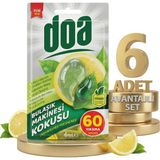 Doa Bulaşık Makinesi Kokusu 60 Yıkama 6x6 ml Uzun Süreli Limon Ferahlığı ve Kolay Kullanım