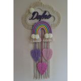 Doa Fil Store Makrome İsme Özel Bulut Gökkuşağı El Yapımı Bebek Kapı Bebek Odası Bebek Duvar Süsü (35X75) TYC01E2DPN172949416145424