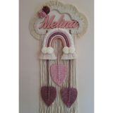 Doa Fil Store Makrome İsme Özel Bulut Gökkuşağı El Yapımı Bebek Kapı Bebek Odası Bebek Duvar Süsü (35X75) TYC9SKSD8N172949416145439