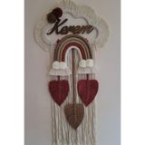 Doa Fil Store Makrome İsme Özel Bulut Gökkuşağı El Yapımı Bebek Kapı Bebek Odası Bebek Duvar Süsü (35X75) TYCN01AYZN172949416145438