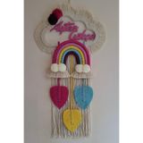 Doa Fil Store Makrome İsme Özel Bulut Gökkuşağı El Yapımı Bebek Kapı Bebek Odası Bebek Duvar Süsü (35X75) TYCOVJ2MEN172949416145432