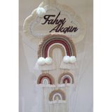 Doa Fil Store Makrome İsme Özel Bulut Gökkuşağı El Yapımı Bebek Kapı Bebek Odası Bebek Duvar Süsü (35X75) TYCPNAFHTN172949416145436