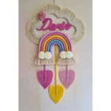 Doa Fil Store Makrome İsme Özel Bulut Gökkuşağı El Yapımı Bebek Kapı Bebek Odası Bebek Duvar Süsü (35X75) TYCWYUU36N172949416145423