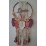Doa Fil Store Makrome İsme Özel Yaldızlı Yuvarlak Çiçekli El Yapımı Bebek Kapı Bebek Odası Bebek Duvar Süsü(30X75) TYCBJ3ECTN172942985671882