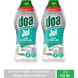 Doa Jel Tüm Yüzey Beyaz Sabun Kokulu Yüzey Temizleyici 750 ml x 2 Adet