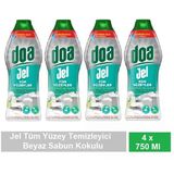 Doa Jel Tüm Yüzey Beyaz Sabun Kokulu Yüzey Temizleyici 750 ml x 4 Adet