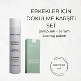 DOA KOZMETİK Erkekler İçin Dökülme Karşıtı Saç Bakım Seti – Şampuan 300 ml & Serum 30 ml