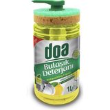 Doa Sıvı Bulaşık Deterjanı 1000 ml Limon Kokulu Süngerli Özellikleriyle Zorlu Yağları Kolayca Temizler - 1 lt