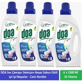 Doa Sıvı Çamaşır Deterjanı Beyaz Sabun Etkili 1500 ml 33 Yıkama x 4 Adet - 1,5 lt