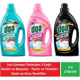 Doa Sıvı Çamaşır Deterjanı Renkliler ve Beyazlar Bakım ve Koruma 3 x 2700 ml - 2,7 lt