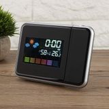 DOACT Projektör Saati, Yatak Odası Tavanı için Sıcaklık Projeksiyonlu Alarmlı Projeksiyon Saati, LED Renkli Ekran, Hava Durumu Tembel Kişi Elektronik Takvim, İstasyon, USB (Siyah)