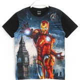 DobaKids 3D Erkek Çocuk Iron Man Demir Adam Baskılı T-Shirt Siyah - 9 - 10 Yaş