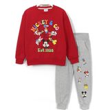 DobaKids Baskılı Unisex Çocuk Alt Üst Eşofman Takımı 3-9 Yaş Kırmızı Gri 001-0001892 - 5 - 6 Yaş - Kırmızı - Gri