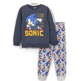 DobaKids Bisiklet Yaka Sonic Baskılı Uzun Kollu Erkek Çocuk Pijama Takımı 3-10 Yaş Gri 001-0001893 - 3 Yaş
