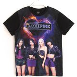 DobaKids Blackpink K-Pop Grup Dijital Baskı Kız Çocuk T-Shirt Siyah Renk - 10 - 11 Yaş