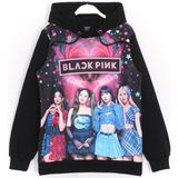 DobaKids Blackpink Korean Pop Grup Dijital Baskı Kız Çocuk Siyah Renk Kapüşonlu Sweatshirt Hoodie - 9 - 10 Yaş
