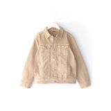 DobaKids Cepli Erkek Çocuk Denim Ceket Çocuk Kot Mont Baharlık Kışlık Çocuk Montu 5-14 Yaş Bej