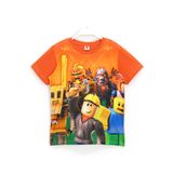 DobaKids Erkek Çocuk Oyun 3d Roblox Baskılı T-shirt Turuncu