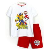 DobaKids Erkek Çocuk Paw Patrol Baskılı Alt Üst Şort Tişört Yazlık 2'li Takım Beyaz Kırmızı - 4 - 5 Yaş - Beyaz - Kırmızı