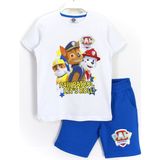 DobaKids Erkek Çocuk Paw Patrol Baskılı Alt Üst Şort Tişört Yazlık Takım Beyaz Mavi - 5 - 6 Yaş - Beyaz - Mavi