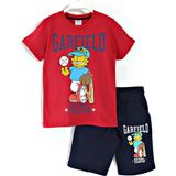Dobakids Garfield Baskılı Erkek Çocuk Yazlık 2'li Takım 8-15 Yaş Kırmızı 001-0001888 - 13 - 14 Yaş