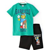 Dobakids Garfield Baskılı Erkek Çocuk Yazlık 2'li Takım 8-15 Yaş Yeşil 001-0001888 - 13 - 14 Yaş