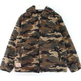 DobaKids Kapüşonlu Fermuarlı Kamuflaj Unisex Çocuk Kalın Polar Ceket Asker Desenli Çocuk Polar Hırka - 8 - 9 Yaş - Çok Renkli
