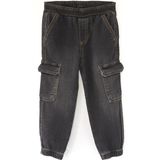 DobaKids Kargo Cep Erkek Bebek Jogger Denim Pantolon Siyah Erkek Bebek Kot Pantolon - 18 - 24 Ay