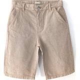 DobaKids Linen-Breeze Series Yumuşak Keten Erkek Çocuk Kapri Şort Boru Paça Bel Ayarlı Bej - 8 Yaş