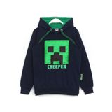 DobaKids Minecraft Creeper Çift Yönlü Renk Değiştiren Payetli Kapüşonlu Erkek Çocuk Hoodie Sweatshirt