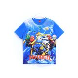 DobaKids Ninjago 3D Baskılı Erkek Çocuk Tişört Mavi