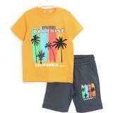DobaKids Summer Paradise Baskılı Erkek Çocuk Şort T-Shirt Takım 7-15 Yaş Sarı 001-0001908 - Sarı - Siyah - 13 - 14 Yaş
