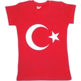 DobaKids Türk Bayrak Baskılı Unisex Tişört - 7 - 8 Yaş - Kırmızı