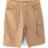 DobaKids Virtus Series Erkek Çocuk Kargo Cep Gabardin Pantolon Ayarlı Bel Detaylı Camel - 9 Yaş