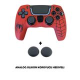 Dobe PS5 Dualsense Spider-Man Desenli Koruyucu Silikon Kılıf + Analog silikon Koruyucu