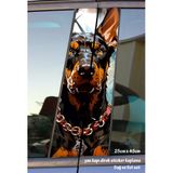Döberman Saldırgan Köpek - Yan Kapı Direk Kaplama Folyosu - 2 Adet Sol Sağ Sticker Set