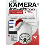 Dobest 3mp Wifi Ptz Güvenlik Kamerası 360° Dönüş 30 Metre Gece Görüşü Hareket Algılama ve Takip Uzaktan Izleme Telefon Kontrollü Iki Yönlü Ses Dış Mekan Kamera - Beyaz