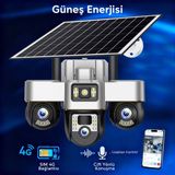 Dobest 4g Sım Kart ve Güneş Enerjili 6mp Güvenlik Kamerası – Tam Renkli Gece Görüşü, Çift Yönlü Sesli Iletişim, V380PRO Uygulaması ile Anlık Izleme - Gümüş