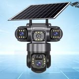 Dobest 6mp | 3 Lens | Sım + Güneş Enerjisi | Ptz Kontrol | Gece Görüş | Iki Yönlü Ses | 7/24 Canlı Izleme - Dış Mekan Güvenlik Kamerası - Siyah