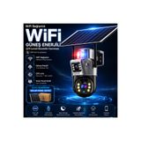 Dobest 6MP Solar WiFi Çift Lens PTZ Güvenlik Kamerası | 360° Uzaktan Kontrol, Gece Görüş, Sesli ve Işıklı Alarm