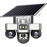 Dobest Güneş Enerjili 4g Gözü: 6mp Üçlü Lens Tasarım. Bulut Kayıt, Çift Yönlü Ses ve Uzaktan Ptz Kontrol - Gümüş