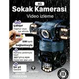 Dobest Üçlü Lens 6mp 4g Sım Ptz Dış Mekan Güvenlik Kamerası: 360° Panoramik, 7/24 Kayıt, Hareket Sensörlü Alarm, Gece Görüş, Suya Dayanıklı Gövde - Siyah