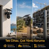 Dobest VTS28 Güneş Enerjili Güvenlik Kamerası, Üç Lensli, 9 Mp, 360° Ptz, 10X Zoom, Tam Renkli Gece Görüşü, Iki Yönlü Sesli Iletişim, IP66 Su Geçirmezlik Sınıfı, Hareket Algılama