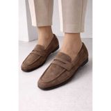 dobi kahverengi süet loafer babet 1010