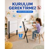 Dobo Çocuk Öğrenci Katlanır Çalışma Masası Ders Masası, Beyaz - Siyah