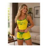DOCE ELEGANTE Brasil Şort Askılı Tişört Alt Üst Takım YAZ MODASI