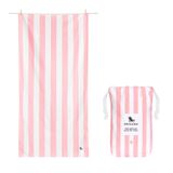Dock & Bay Hızlı Kuruyan Havlu - Spor ve Spor Salonu İçin - Kompakt, Hafif - %100 Geri Dönüşümlü - Çanta Dahil - Cabana Light - Malibu Pembe, Çift Ekstra Büyük (180x200cm, 70x78)