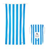 Dock & Bay Plaj Havlusu - Hızlı Kuruma, Kumsuz - Kompakt, Hafif - %100 Geri Dönüştürülmüş - Çanta Dahil - Cabana - Bondi Mavisi - Büyük (160x90 cm, 63x35)