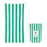 Dock & Bay Plaj Havlusu - Hızlı Kuruma, Kumsuz - Kompakt, Hafif - %100 Geri Dönüştürülmüş - Çanta İçerir - Cabana - Cancun Yeşili - Large (160x90cm, 63x35)